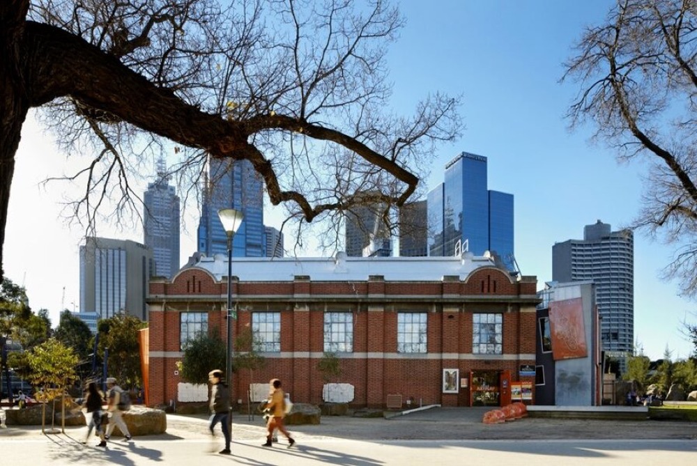 ArtPlay building at Birrarung Marr with the Melbourne skyline