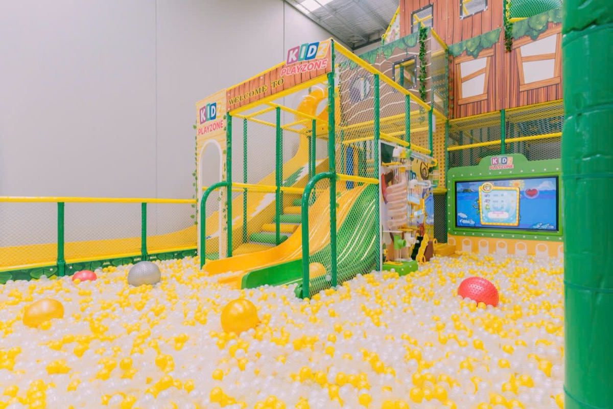 Ball pit and indoor play structure at Kidz Playzone Deer Park