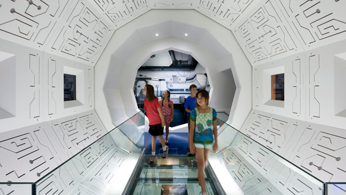 Children exploring the Think Ahead exhibition at Scienceworks